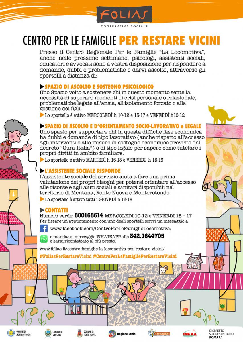 CENTRO PER LE FAMIGLIE: SOSTEGNO PSICOLOGICO, SPORTELLO LEGALE, ASSISTENTE SOCIALE